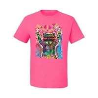 Dean Russo Cosmic Panda ljubitelj životinja Muška grafička majica, Neon Pink, XX-Large