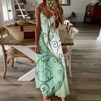 Proljetne haljine za žene Trendy Boho cvjetna grafička haljina tunika tunike Ležerne prilike za izrez