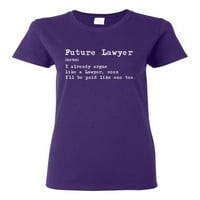 Smiješan budući advokat Advokat Advokat za pravni poklon Humor Ženska grafička majica, Kelly, 3xl