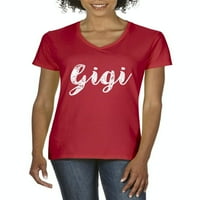 - Ženska majica s kratkim rukavima V-izrez - Gigi