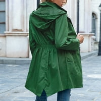 Ženska kišna jakna duga vodootporna kabanica s kapuljačom vanjske lagane vjetrenjače za kišni jaknu