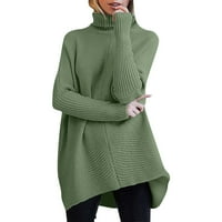 Wotryit Womens Turtleneck dugi rukav asimetrični džemper od pulovernog rukava pletene vrhove ženskih