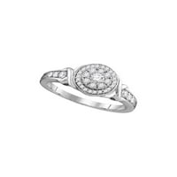Dijamantna princeza 10kt Bijela zlatna okrugla Diamond Solitaire Halo Bridal Vjenčanje zaručnički prsten