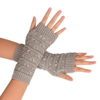 Rukavice Zimska ženska pletena vuna otvorena polovica prsta kratke tople rukavice