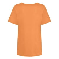 Ženske bluze Halloween Print Dame Ležerne prilike za print Okrugli vrat Majica kratkih rukava Top Orange M
