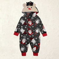 Porodica Pajamas Baby Boys Girgi božićni šamputi sa kapuljačom Pajamas Elk Loungewing Outfits, Xmas podudaranje postavlja roditelj-dijete odjeće