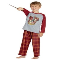Harry Potter Pajamas Male i Big Boys Raglan košulje i plairane hlače postavljaju -grnfIndor, ravenclaw, slytherin, zbrka