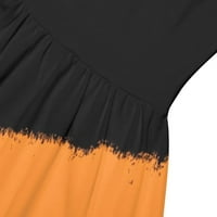 Clearsance Ljetne haljine za žene Halter Sexy Srednja ručica za sunčanje narančasta haljina bez rukava