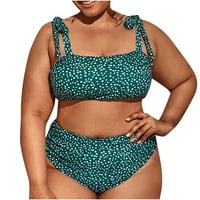 Ženski bikini kupaćim kostima polka tačke za printu za plažu Ruched Tummy Courmin koševi setovi ljetna