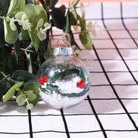 Handeo Božić prozirna Holly Berry Viseća lopta Bauble Xmas Decor Party Tree Decor