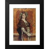 Théobald Charran crna moderna uokvirena muzejska umjetnička štampa pod nazivom - Portret Sarah Bernhardta, u 'Gismonda'
