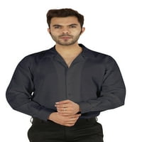 Bestman pamučne košulje s dugim rukavima za mens formalno dugme dole redovna fit košulja