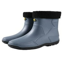 Tenmi Muške kišne čizme otporne na vrtno cipele Lightweight Vodootporni Boot na otvorenom Rainboot Radni klizanje u udobnom sivu s plišanim oblogom 7