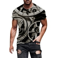 CLLIOS grafički majice Muškarci Ležerne prilike 3D Print Majica Modni kratki rukav Top Crewneck Atletic Trkene T majice