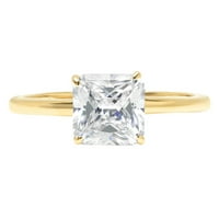 1. CT Asscher Clear Simulirani dijamant 18k žuti zlatni godišnjički angažman prsten veličine 8.5