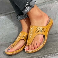 Gnobogi Žene Klinovi Casual Cipes Solid Boja Sandale sa niskim petom Moda Flip Flop Ortopedske sandale Plaže Kupine za odmor
