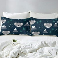 Početna Slatka Koala Koala Kopča Coverter Slatka koala medvjedi Cvjetni print Duvet Poklopac crtane