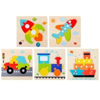 U setu Drveni crtani ravni automobil dječji puzzle trodimenzionalna slagalica