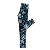 Feterrnal ženski božićni print plus baršunaste tople elastične gamaše visoko struk pamučne hlače posteljine