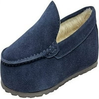 Clarks muški suede mokasinske papuče toplo ugodno zatvoreno vanjsko plišano krzno obloženo papuče za