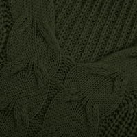 Daznico dreames za žene Dame Jesen i zimski dugi rukav Solid Boja V izrez Tanak Fit Twist Fashion Pleted pulover džemper Top GN S