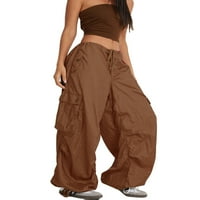 Ženske vrećaste teretne hlače niski struk hip hop duksericke nacrtaju labave široke noge Hippie joggers pantalone