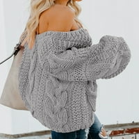 Eytino ženske plus veličine V izrez pulover casual prevelikih pulover dugih rukava
