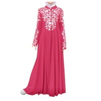 Miayilima Hot Pink XXL Ležerne haljine za žene Arapske kaftane Abaya Maxi Women Stitchhing Jilbab haljina