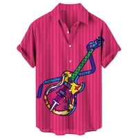 Muški bodysuit ovratnik casual muške labave rever Ispis kratki rukav dugme za priključak cvjetna košulja