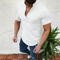 Muška havajska majica casual bluza pamučna posteljina majica labavi vrhovi majica kratkih rukava