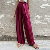 Manxivoo hlače za žene Žene Ležerne prilike Cvjetno print Betted Ljeto Plaža Visoko struk Široke noge