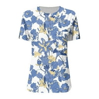 -8jcud majice ženske labave fit ženske ljetne cvjetne uzorak bluza s kratkim rukavima udobne dressy