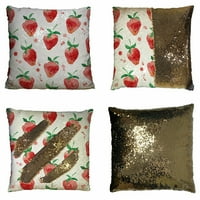 Vodeni kolor Strawberry uzorak Reverzibilni sirena Sequin jastučni jastuk Kućinski dekor