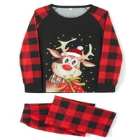 Hirigin Božićne pidžame za porodicu Xmas PJS podudaranje postavljača plus veličina dugih rukava za jelena