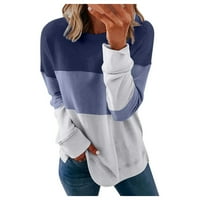 Ženske dukseve Essentials Hoodie Ženska ležerna boja Kontrast od ramena Dugih rukava Labavi pulover