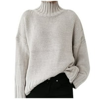 Ženska jesenina i zimska klasična puni dugim rukavima turtlenack pletenje plus veličine džemper bluza