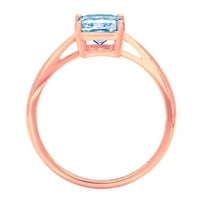 2.0ct smaragdni rez prirodni švicarski plavi topaz 18K ružičasto zlatne obljetnice za angažman prsten