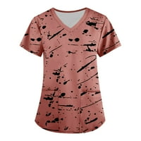 Ženski ljetni vrhovi Ženska bluza s kratkim rukavima Casual Graphic Print majica Crew Neck Pink XL