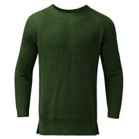 Yinmgmhj zimski kaputi za žene čvrste i zimske jesenske rukave o vratu Cardigan pulover muški dugi dugi džemperi Muški džemperi Pulovers Army Green + XXL