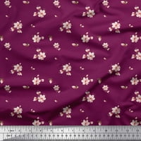 Soimoi Velvet Tkaninski listovi i magnolija cvjetni dekor tkanini od tiskanog dvorišta široko