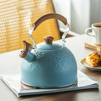Avamo zviždutički čajnik Whistle Teaketttle peć Top 2.5L Prijenosni čajnik sa ručkama Praktični veliki kapacitet nehrđajući čelik Brzi grijanje nebo plavo