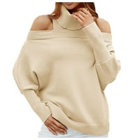 Zimske uštede za žene za čišćenje ženskih dame jesen i zima čvrsta boja turtlenack pulover Džemper s dugim rukavima Top turtleneck džemper narandžasta