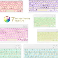 U lagana tastatura i miš sa pozadinskim RGB svjetlom, višestruki tanak punjiva tastatura Bluetooth 5. i 2,4 GHz stabilna priključna tastatura za Alcatel 3T 10