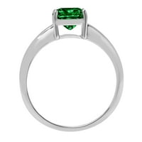 2.0ct jastuk rezan zeleni simulirani smaragd 18k bijeli zlatni godišnjica zaručničke prsten veličine