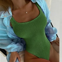 Kakina s bikini kupaći komisioni za žene čišćenja Ženska naborana odjeća Fluorescentna boja Moda jednodijelna