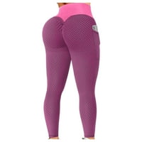 Aaimomet joga hlače s džepovima za žene koje rade vježbanje sportske hlače joge gamaše ženske fitness hlače, ružičaste s