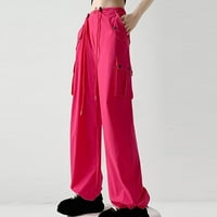 Pyju Žene Y2K vrećice gaćice za čišćenje staklena, nacrtavanje elastičnih visokih struka teretni pantalone