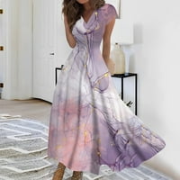 Haljine za žensko čišćenje ženske duge haljine maxi casual chiffon swing solid color zreli vanjski dnevni