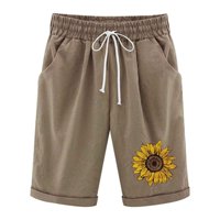 Ženske hlače Žene Cvjetni tisak Ljeto Podešavanje kratkih kratkih hlača Pozajmljivanje pamučne hlače
