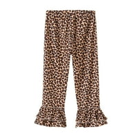 Dojenčad za bebe LEOpard zvona odijela čvrsta majica Top + Cheetah flare hlače Ljetna jesen set odjeće